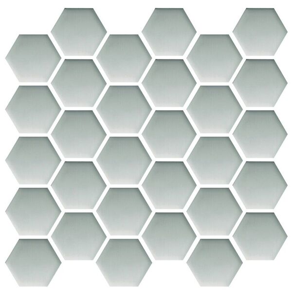 ceramika color platinum glass hexagon mozaika 25x25.8 płytki mozaika prostokątne do łazienki szare błyszczące