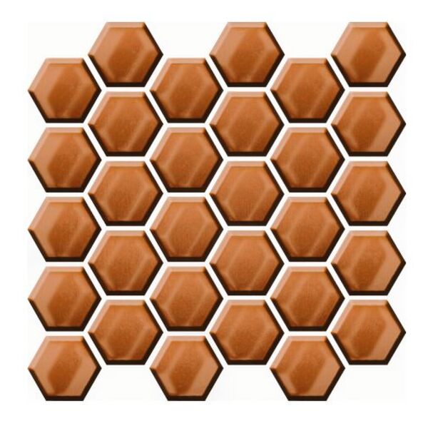 zdjęcie ceramika color copper glass hexagon mozaika 25x25.8 