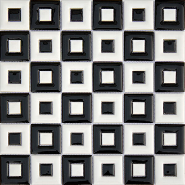 ceramstic flash black&white mozaika ceramiczna 30x30 (mc-04) płytki strukturalne 30x30