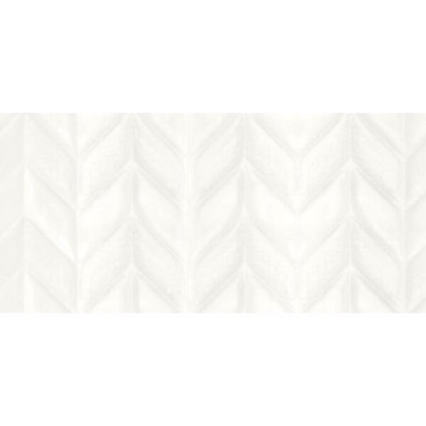 ceramstic roteo bianco chevron płytka ścienna 30x60 (gl.249f.wl) płytki glazura do łazienki białe jodełka strukturalne promocja