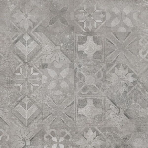 cerrad softcement silver patchwork dekor poler rektyfikowany 59.7x59.7 patchworkowe kwadratowe do kuchni