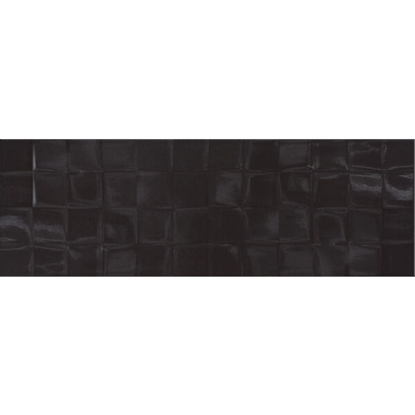 cersanit black glossy structure cubes płytka ścienna 19.8x59.8 płytki 20x60 cersanit