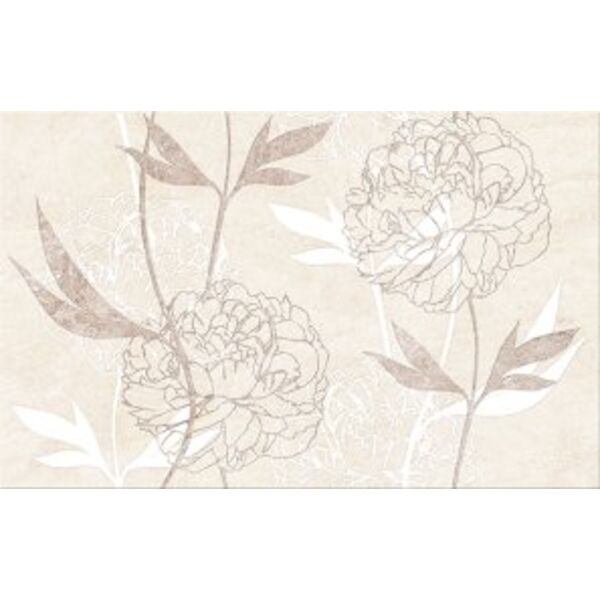 cersanit ferrata beige flower dekor 25x40 