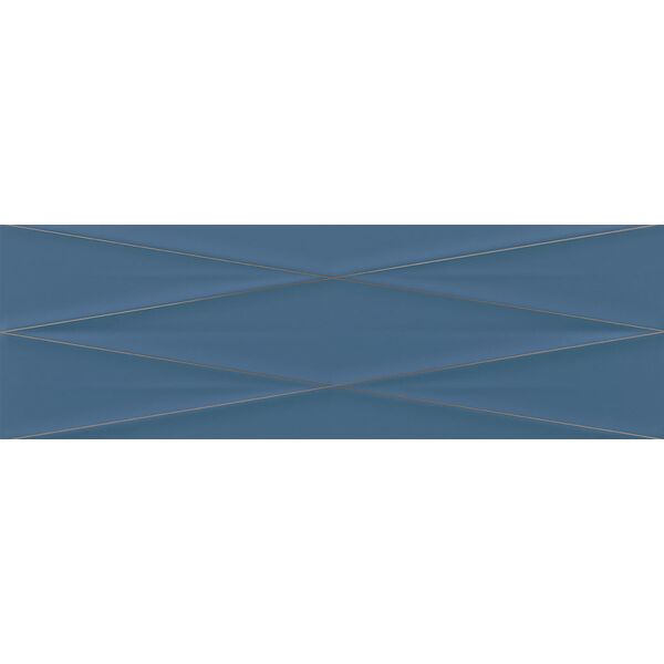 cersanit gravity marine blue silver satin dekor 24x74 płytki glazura do łazienki niebieskie satynowe geometryczne