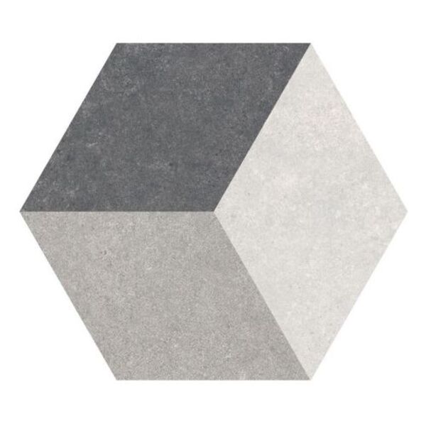 codicer dice grey gres 22x25 płytki heksagonalne do salonu matowe geometryczne promocja