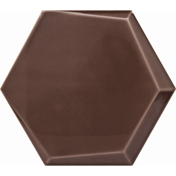 decus hexagono cuna chocolate brillo płytka ścienna 15x17 płytki glazura hiszpańskie do kuchni mocha mousse