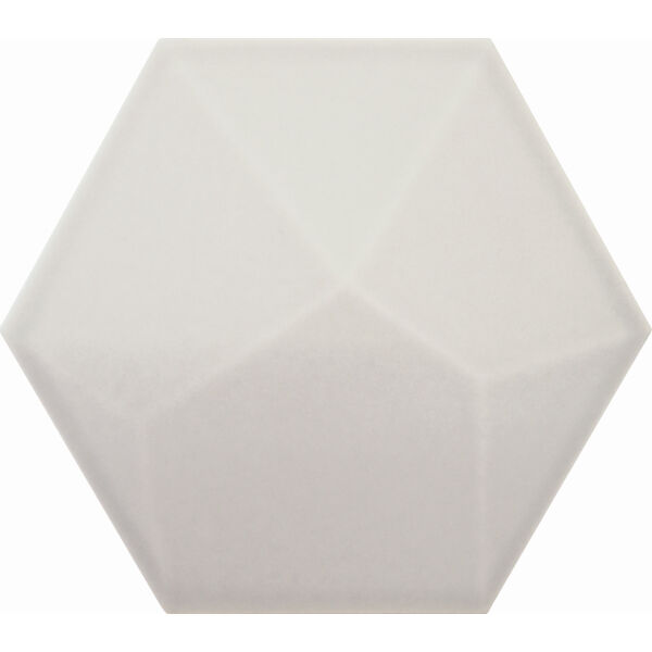 zdjęcie decus hexagono piramidal perla mate płytka ścienna 15x17 