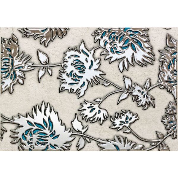 zdjęcie domino gris flower turkus dekor 25x36 