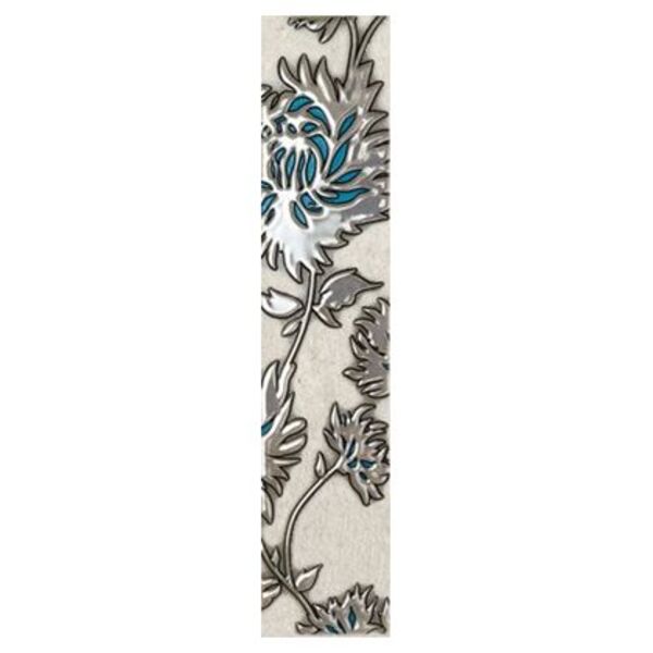 domino gris flower turkus listwa 7.4x36 domino gris