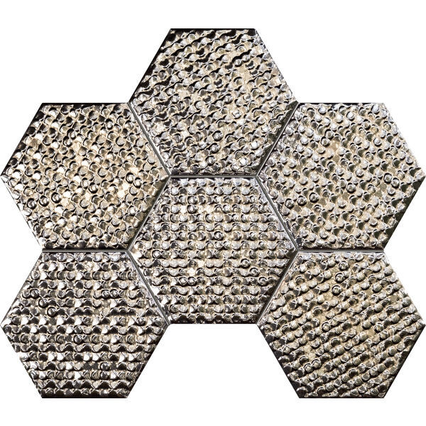 Heksagonalna mozaika Terraform 2 22,1x28,9 w metalicznych odcieniach z błyszczącą powierzchnią