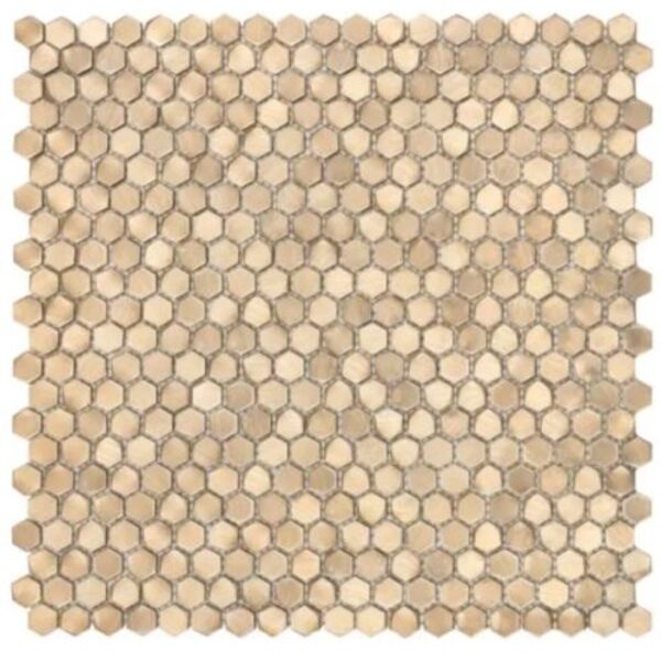 dunin allumi gold hexagon 14 mozaika metalowa 30x30 płytki mozaika heksagonalne 30x30