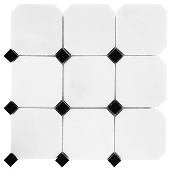 dunin black&white pure b&w octagon 100 mozaika kamienna 30.5x30.5 płytki dunin dunin dunin mozaika do salonu 30x30 błyszczące