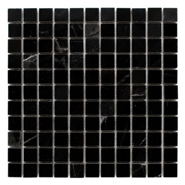 dunin black&white pure black 25 mozaika kamienna 30.5x30.5 płytki mozaika czarne błyszczące