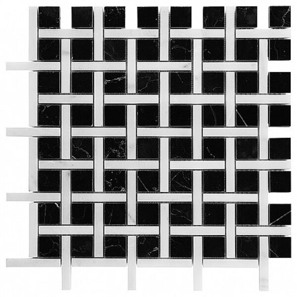 dunin black&white pure black bw02 mozaika kamienna 30.5x30.5 płytki mozaika na taras błyszczące mrozoodporne