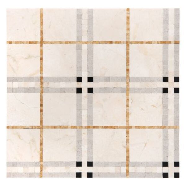 dunin beige tartan mozaika kamienna 31x31 płytki mozaika kwadratowe do salonu geometryczne