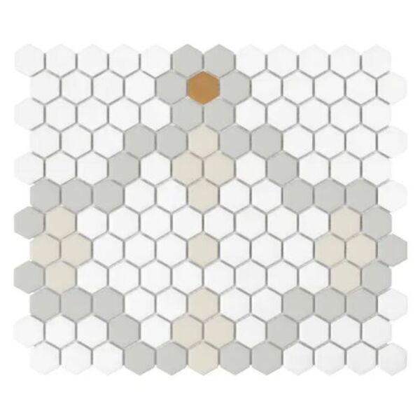 dunin mini hexagon compass  matt mozaika 26x30 płytki do salonu na podłogę matowe o grubości od 4 do 6 mm