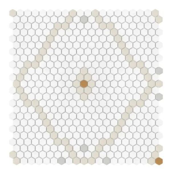 dunin mini hexagon rombdance cotton matt mozaika 50.2 x 52.3 płytki mozaika do kuchni na podłogę beżowe mrozoodporne o grubości od 4 do 6 mm