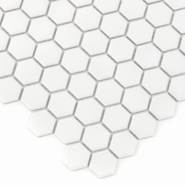 dunin mini hexagon white matt mozaika 26x30 płytki mozaika prostokątne do kuchni białe matowe mrozoodporne