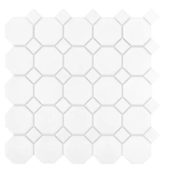 dunin mini octagon white 55 mozaika gresowa 29.5x29.5 płytki kwadratowe 30x30 białe matowe