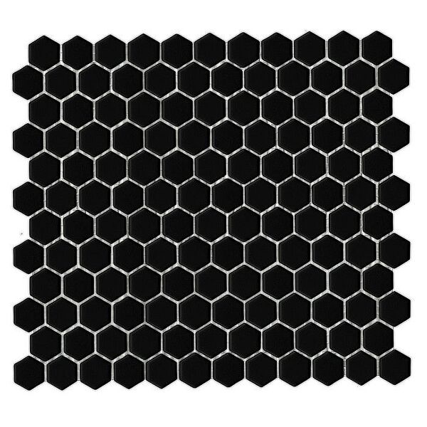 dunin mini hexagon black mozaika 26x30 płytki mozaika prostokątne do łazienki białe błyszczące