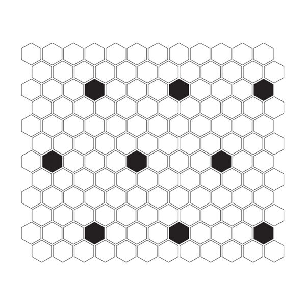 dunin mini hexagon b&w spot mozaika 26x30 płytki heksagonalne do łazienki błyszczące mrozoodporne