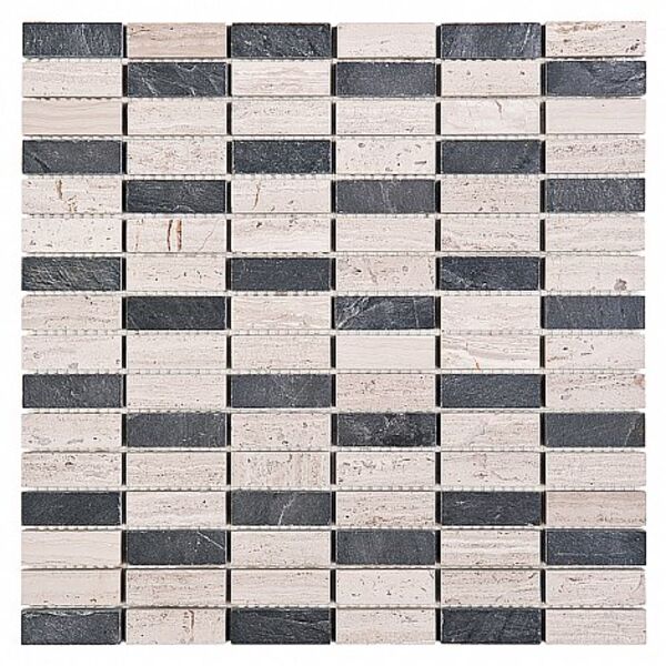 dunin woodstone grey block mix 48 mozaika kamienna 30.5x30.5 płytki mozaika drewnopodobne kwadratowe na podłogę 30x30 mrozoodporne