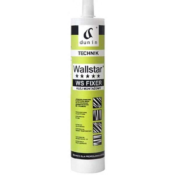 dunin wallstar ws fixer klej biały do gzymsów. profili ściennych. listew przypodłogowych. paneli 3d 290 ml dunin chemia