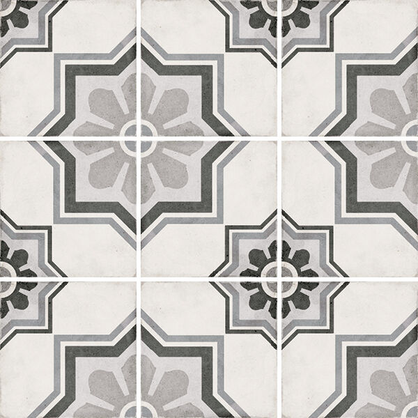 equipe art nouveau capitol grey gres dekor 20x20 (24413) płytki equipe ceramicas gres hiszpańskie do łazienki ornament