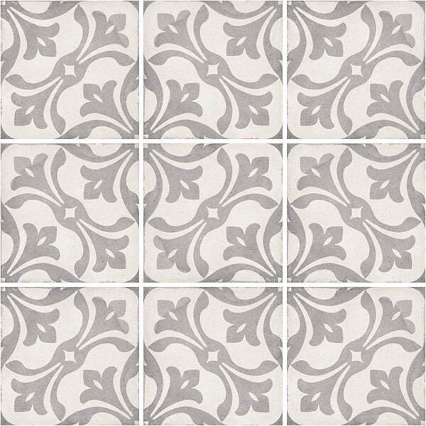 equipe art nouveau la rambla grey gres dekor 20x20 (24419) płytki equipe ceramicas do salonu 20x20 matowe