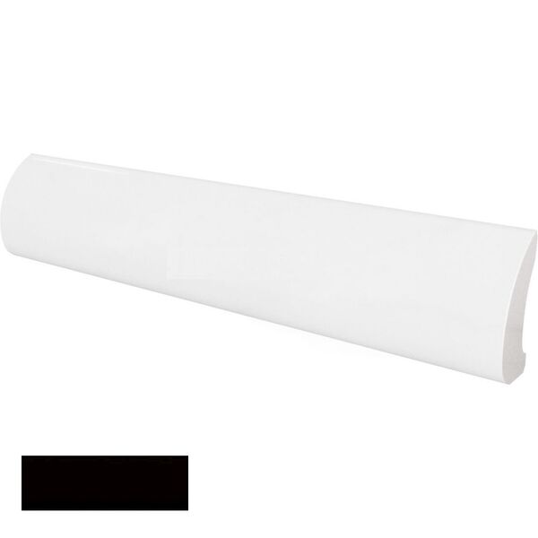 equipe black pencil bullnose 3x15 (23119) płytki equipe ceramicas prostokątne czarne błyszczące strukturalne