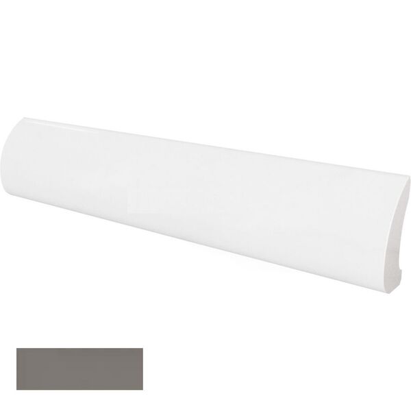 equipe dark grey pencil bullnose 3x15 (23118) płytki equipe ceramicas prostokątne do łazienki szare błyszczące