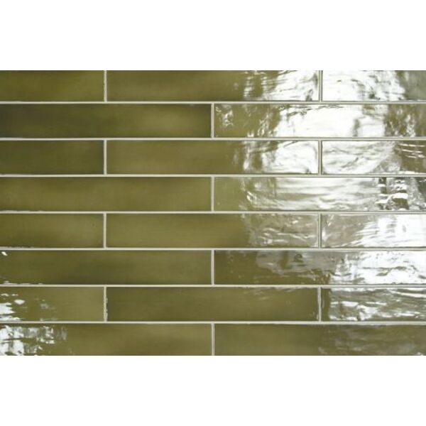 equipe manacor basil green płytka ścienna 6.5x40 (26928) płytki equipe ceramicas glazura prostokątne na ścianę błyszczące o grubości od 8 do 10 mm