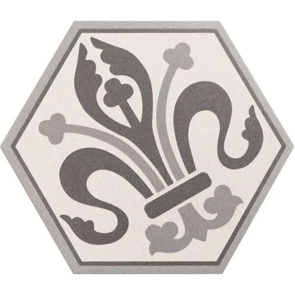 Equipe Hexatile Harmony B&w dekor 17.5x20 (21357) - matowa płytka dekoracyjna heksagonalna