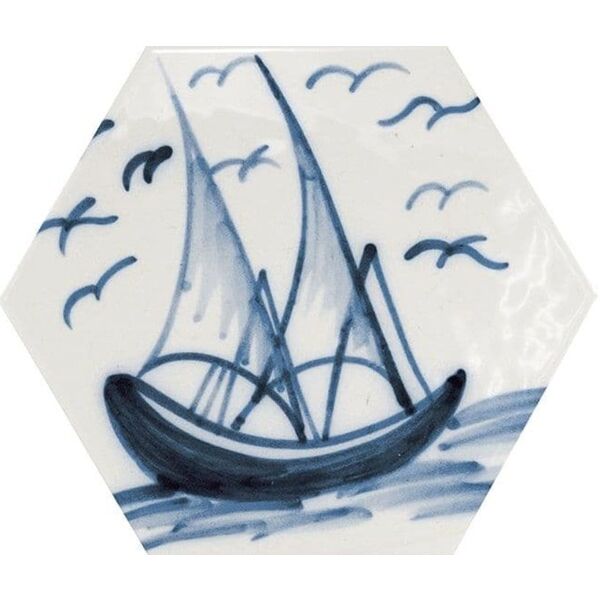 Equipe Hexatile Lisboa Patchwork dekor 17.5x20 (23216) - mała płytka dekoracyjna heksagonalna