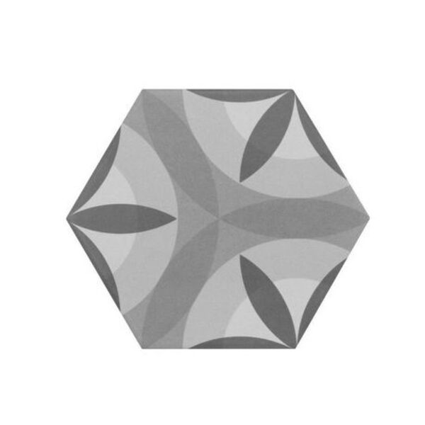 Equipe Hexatile Nature B&w dekor 17.5x20 (21355) - mała płytka dekoracyjna matowa heksagonalna