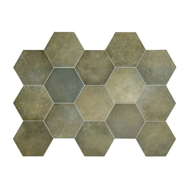 equipe heritage jungle hexagono gres 17.5x20 (24953) płytki equipe ceramicas do kuchni zielone matowe