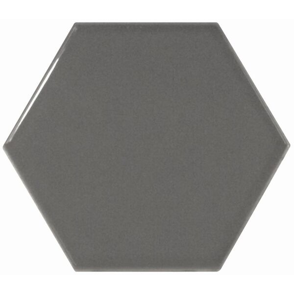 equipe hexagon dark grey płytka ścienna 12.4x10.7 (21913) płytki heksagonalne do łazienki szare błyszczące