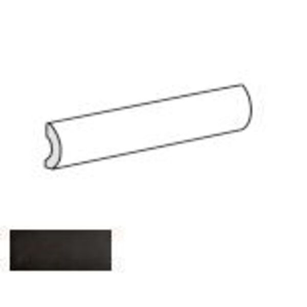 equipe magma black coal pencil bullnose 3x20 (25002) płytki equipe ceramicas glazura do kuchni czarne