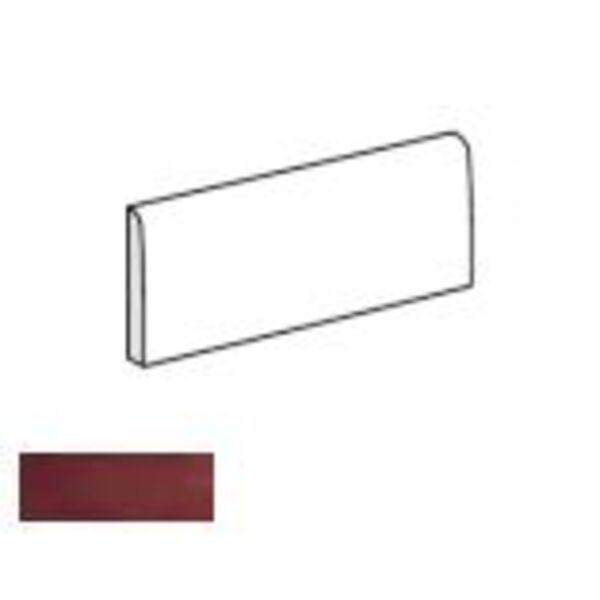 equipe magma burgundy bullnose 6.5x20 (24997) płytki equipe ceramicas prostokątne do łazienki czerwone