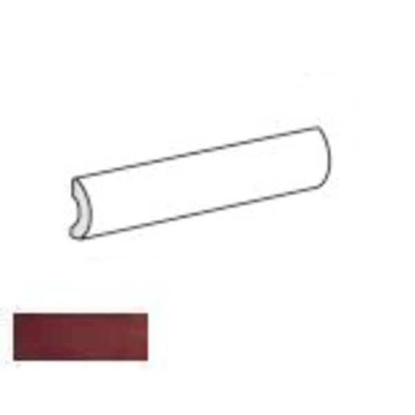 equipe magma burgundy pencil bullnose 3x20 (25007) płytki prostokątne hiszpańskie do kuchni czerwone