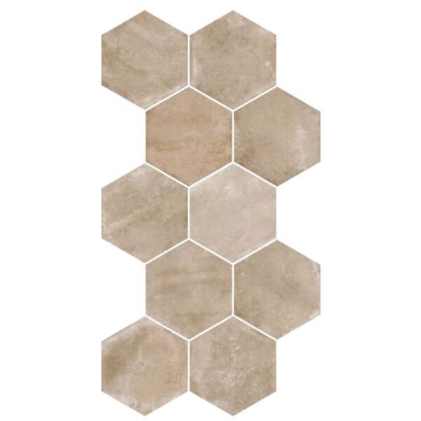 equipe urban nut gres 29.2x25.4 (23513) płytki equipe ceramicas gres heksagonalne do kuchni brązowe