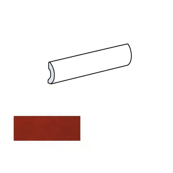 equipe village volcanic red pencil bullnose 3x20 (25678) płytki equipe ceramicas do kuchni czerwone strukturalne