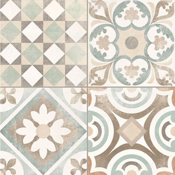 Gayafores Gaya Vintage Green gres 33.15x33.15 - gres patchwork na podłogę