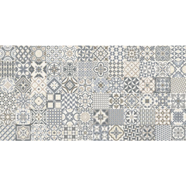 gayafores heritage grey dekor 32x62.5 płytki prostokątne hiszpańskie na taras matowe patchwork