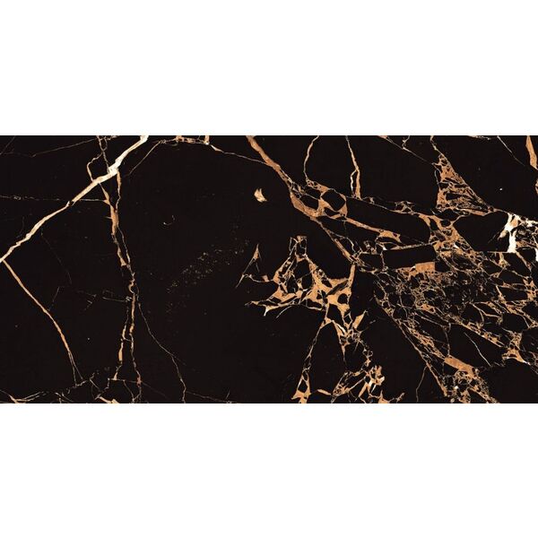 zdjęcie Import Black Beauty Polished gres rektyfikowany 60x120 - czarny gres w stylu glamour