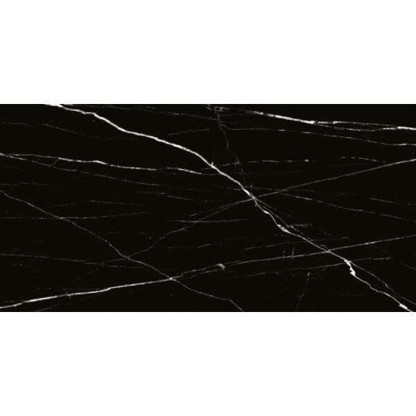 Indie Carrara Black gres poler rektyfikowany 60x120 - gres marmuropodobny łazienkowy i kuchenny