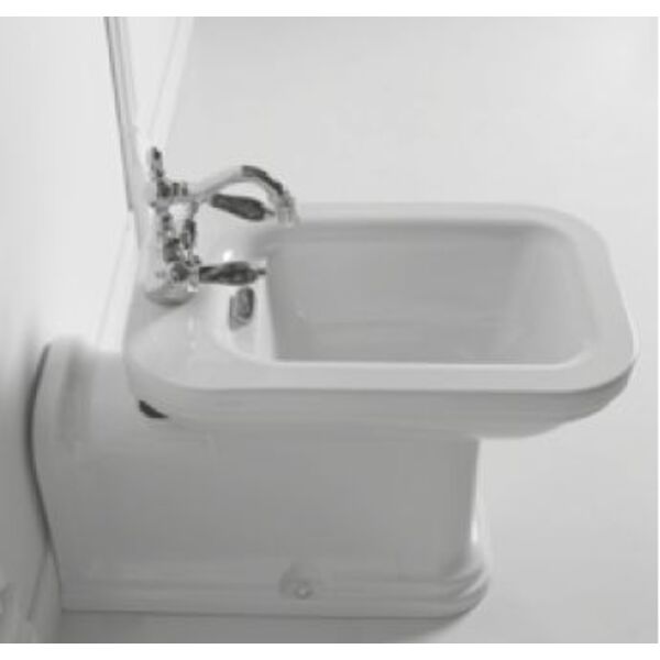 kerasan waldorf biały bidet stojący z pierścieniem odpływu w kolorze brązu (4120k3) 65x37 bateria waldorf kerasan