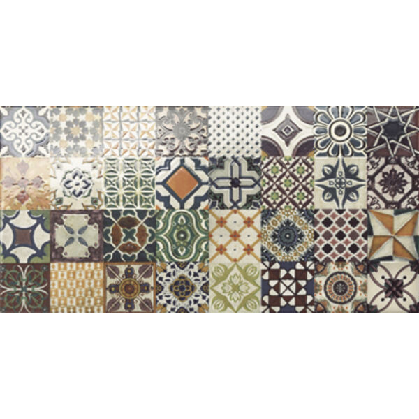 mainzu ceramica catania messina dekor 15x30 płytki prostokątne hiszpańskie do salonu błyszczące patchwork