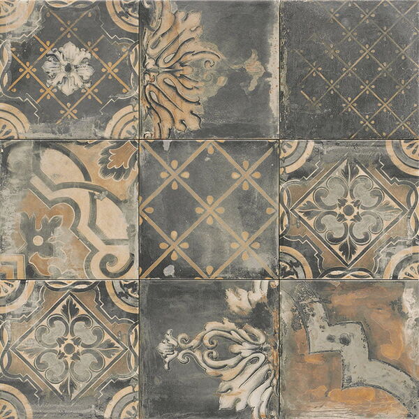 mainzu ceramica canaletto nero dekor 20x20 