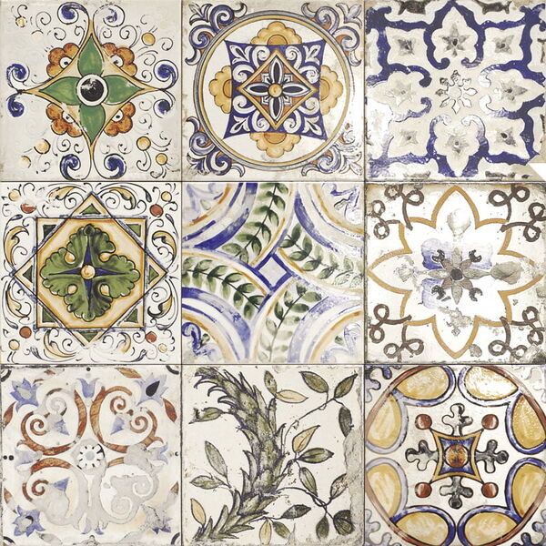 mainzu ceramica maiolica centro dekor 20x20 płytki kwadratowe hiszpańskie do łazienki 20x20 błyszczące patchwork